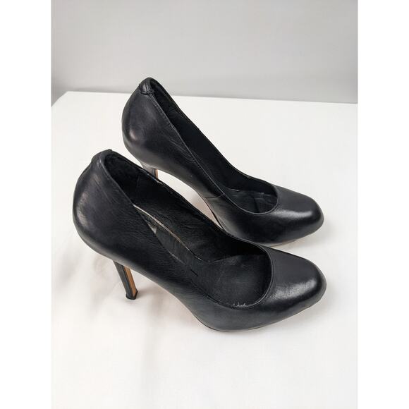 Dolce Vita Platform Heels Black Leather 8 FMP Hidden Platform Stiletto Sexy Goth - Picture 4 of 6